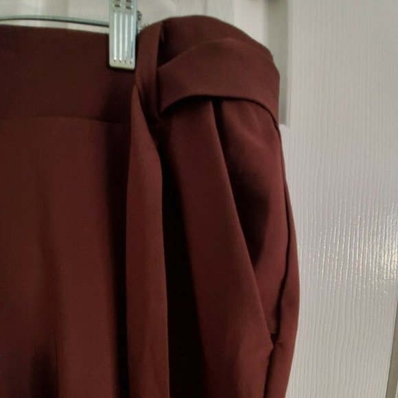 Torrid Womens EUC Plus Sz 0x Crepe SelfTie Taper Straight Leg Pant Raisin Brown - Picture 7 of 9
